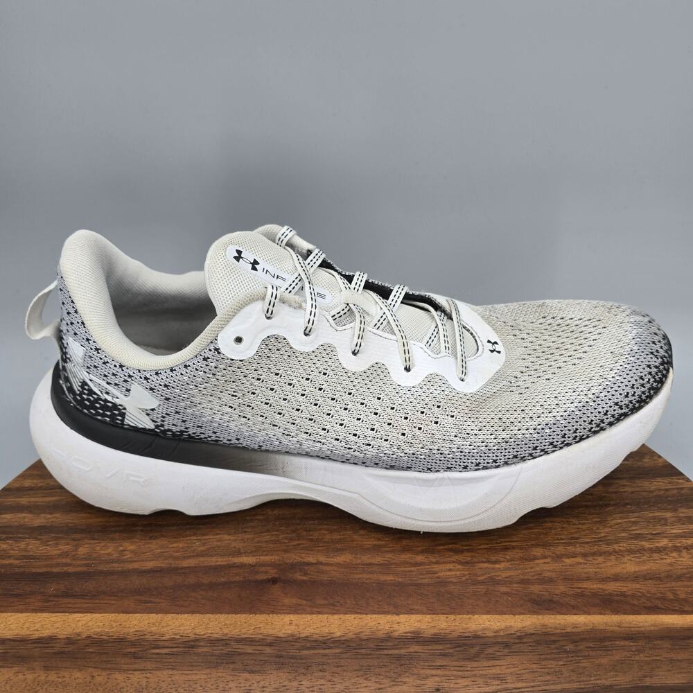 Under Armour UA Infinite Shoes Mens 11.5 M White Black Gray Running Sneakers